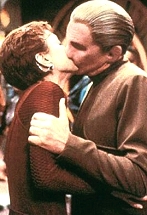 Kira and Odo's first kiss.