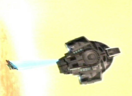 The Defiant tractor beams the runabout away from the Bajoran sun, saving the entire Bajoran Sector as well as Deep Space Nine.